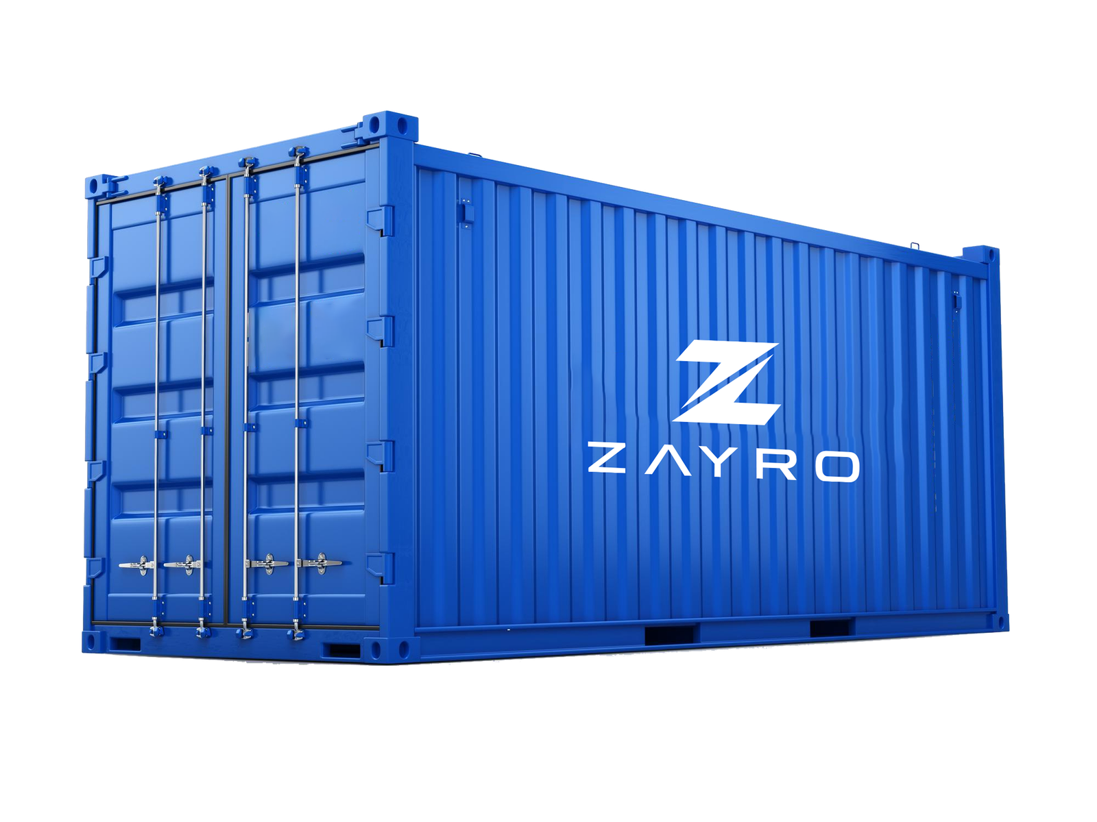 Blue Zayro shipping container